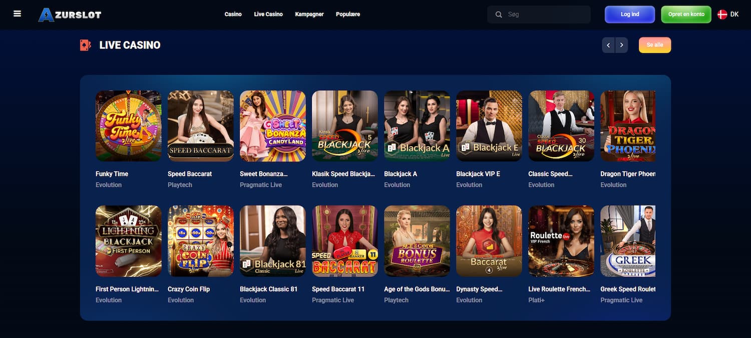 AzurSlot Hjemmeside AzurSlot Hjemmeside