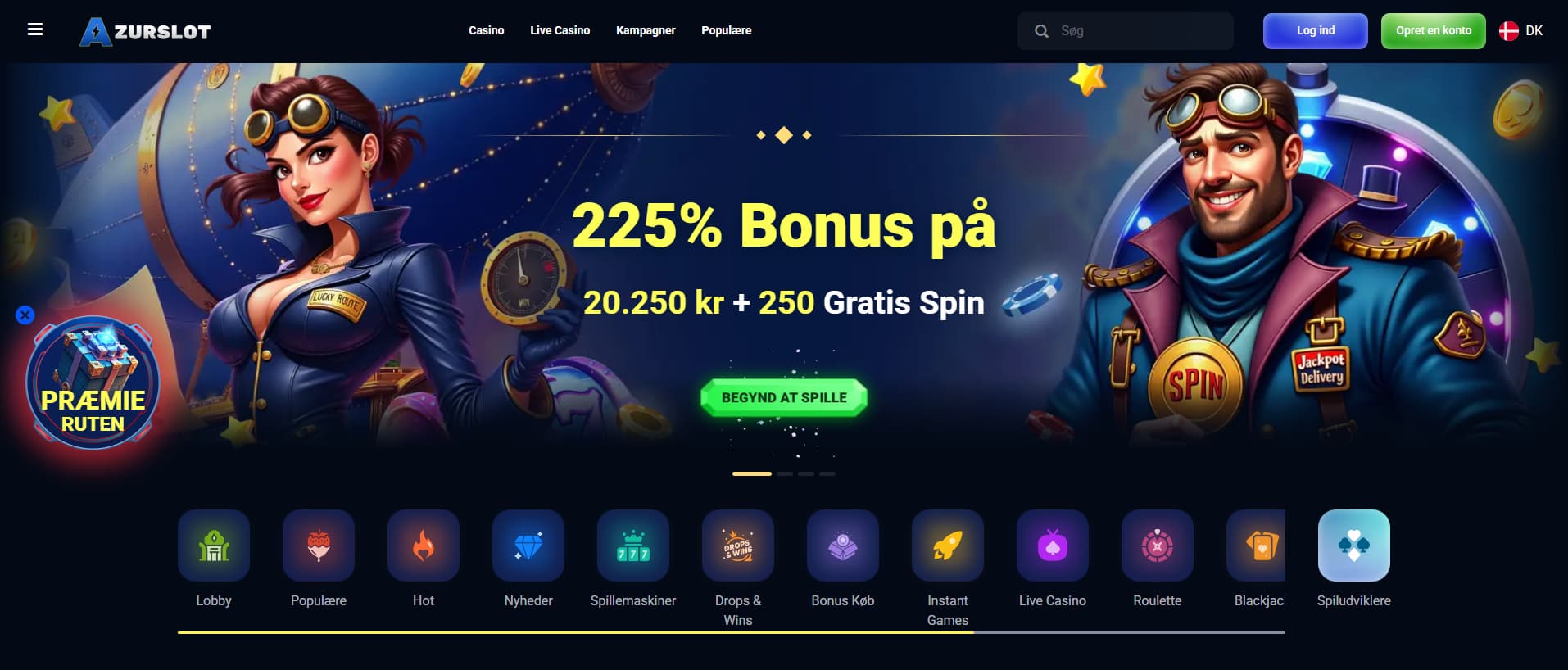 AzurSlot Hjemmeside AzurSlot Hjemmeside